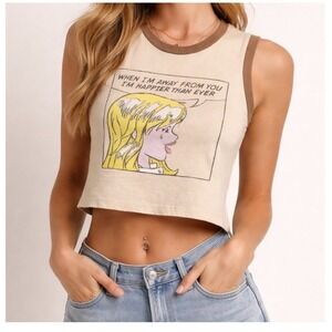 Billie Eilish "Happier Than Ever" Graphic Crop Tank Top Size Small